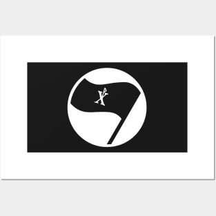 Christian Flag Black Chi Rho Antifa Posters and Art